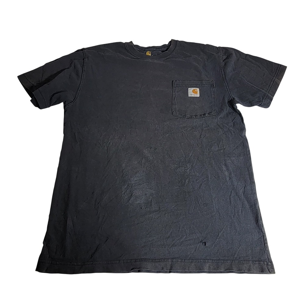 Carhartt Mens Original Fit Pocket T-Shirt Faded Black Distressed Small